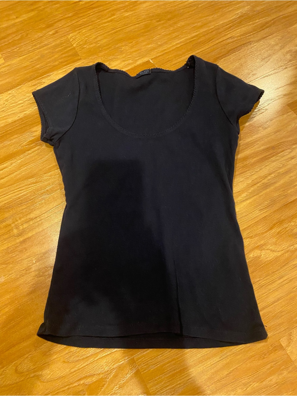 Brandy Melville Black Scoop Neck Short Sleeve Tee
